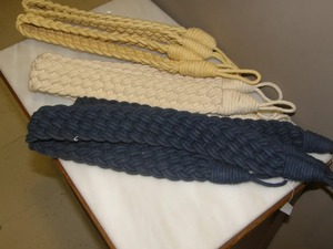 Pair of Large Belt Tiebacks Cotton <b>Curtains</b> <b>Holdbacks</b> belt Voile Cotton drapes Tie-back Hold-back - Product Image 3