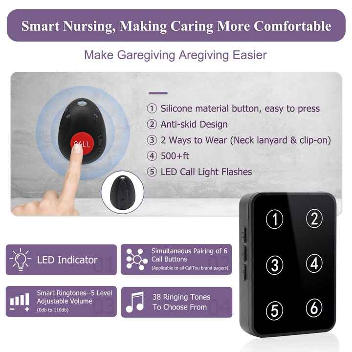 Sistema Chiamata Emergenza Per Anziani - Wireless | 1 Ricevitore + 1 Trasmettitore | Portata 150 M - Foto 6