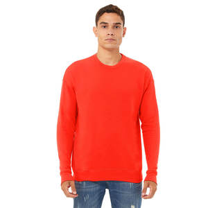 ขนาดใหญ่ที่กําหนดเองSweatshirt Bella + ผ้าใบ 3945 Unisexไหล่หล่นขนแกะสีแดงไหล่หล่นCrewneckเสื้อกันหนาวผู้ใหญ่ - Product Image 4