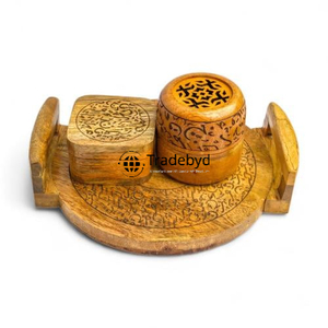 Quemador de bakhoor árabe clásico hecho de madera de alta calidad para una difusión de fragancia duradera tradebyd - Product Image 5