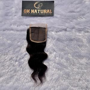 Cheveux humains naturels 4x4 fermeture de dentelle pour dentelle suisse pas d'enchevêtrement pas de perte de noir naturel 16 pouces - Product Image 5