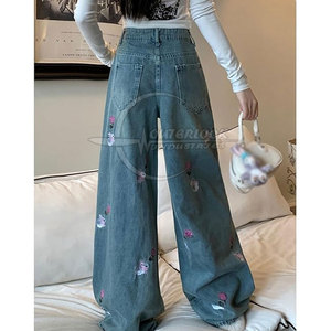 Nouveau pantalon large décontracté droit à jambes larges jeunesse mode décontracté femmes pantalon à jambes larges à vendre personnalisé - Product Image 6