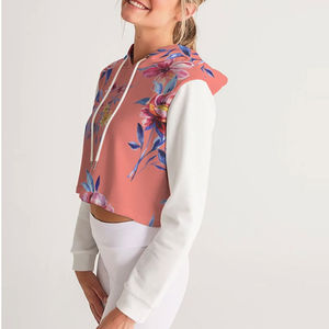 Venta al por mayor de servicios OEM de manga larga de algodón de las mujeres Crop Top Hoodies Nueva llegada Color sólido de moda Wear Mujeres Crop Top Hoodies - Product Image 2