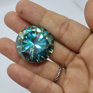 เพชรโมอิสซาไนต์ทรงกลมสีฟ้าอ่อนสำหรับทำเครื่องประดับ - Product Image 4