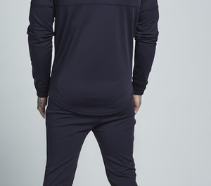 <b>Navy</b> <b>Blue</b> Men's Gym <b>Hoodies</b> Skinny Fit Polyester Fleece Custom Logo Front Zipper Plain Dyed for Winter - Product Image 6