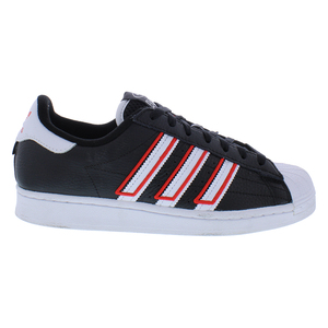 Scarpe da Passeggio Adidas Superstar da Uomo, Nero Intenso con Dettagli Bianchi e Rosso Vivace |   100% Autentico - Product Image 1
