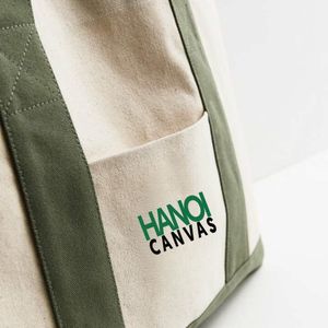 Sac fourre-tout en coton écologique personnalisé en gros, certifié BSCI, réutilisable, en toile, avec poignées, fabriqué au Vietnam, sans marque - Product Image 4