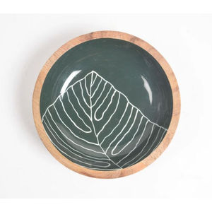 Bol à salade Meena rond de qualité supérieure et bol de nourriture en bois vaisselle de la plus haute qualité bol de service de fruits d'Inde - Product Image 2