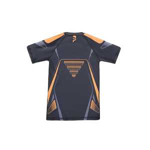 Camiseta de Compresión Deportiva Green Hill 2023 Sublimada, Manga Corta, Color Gris, Protección UV, Nailon, para MMA - Product Image 4