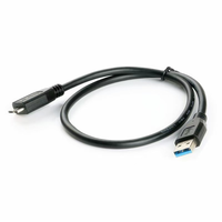 Kabel Pengisian Daya USB 3.0 Micro-B 5A Kecepatan Tinggi Berlapis PVC Foil Tembaga Murni 40cm untuk Hard Drive Eksternal Komputer Warna Hitam