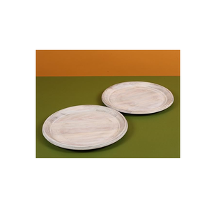 Assiettes chargeur en bois de 10 pouces plateau de service plats en bois d'acacia assiettes chargeur de dîner en bois forme ronde - Product Image 3