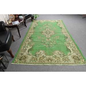 Classic Green Beige 5.5 X 9.1ft Woolen Aubusson Living Room <b>Carpet</b> Patchwork Rectangle Sideboard Rug Latex <b>Turkish</b> Bedside Rug - Product Image 3