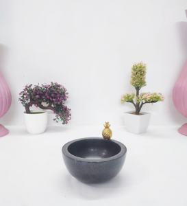 Refine el suministro de piedra hecho a mano creativo moderno Diseño OEM personalizado Tazón de servicio estriado de piedra de mármol natural - Product Image 3