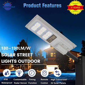 Lampe solaire tout-en-un Glorsem 30W-150W IP65 étanche avec détecteur de mouvement pour projets de routes, jardins et extérieurs - Product Image 2