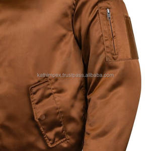 Blouson Bomber Homme Marron en Satin Écologique Fait Main, Fermeture Éclair, Décontracté, Multi-Poches, Style Streetwear – Vente Chaude pour Commandes en Gros - Product Image 5