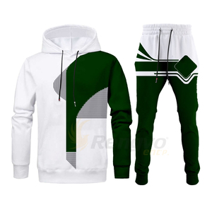 Ensemble deux pièces pour homme, sweat-shirt et pantalon de sport décontracté, respirant, extensible dans les quatre sens, grande taille, marque de survêtement de sport pour l'automne - Product Image 1