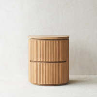 Table basse ronde en teck massif moderne avec design décoratif pour la maison et l'hôtellerie de luxe, fabrication OEM/ODM disponible
