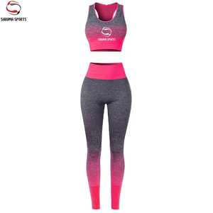 Custom 4-Way Stretch Athletic Wear Long Sleeve Yoga <b>Crop</b> Tops Breathable Gym Workout Yoga <b>Leggings</b> Fitness Sets - Product Image 1