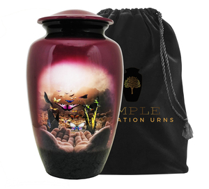 โกศบรรจุอัฐิสำหรับผู้ใหญ่ สไตล์ยุโรปอเมริกัน ลายธรรมชาติสีม่วง เป็นมิตรกับสิ่งแวดล้อม ทนทาน ดีไซน์ปรับแต่งได้ ความจุ 220 คิวบิกอินช์ - Product Image 3