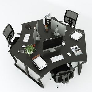Mesa de Centro Contemporánea para 3 Personas con Patas de Acero, 240x208 cm, MConcept, Requiere Ensamblaje, para Oficina o Dormitorio (HBMC025) - Product Image 2