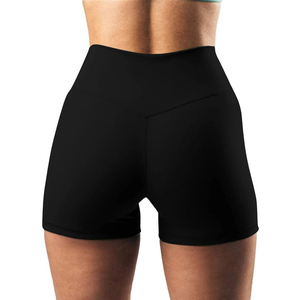 2025 pantalones cortos de Yoga de cintura alta personalizados para mujeres ligeros Scrunch Butt Lift Premium sin costuras Fitness gimnasio entrenamiento pantalones cortos sólidos - Product Image 5