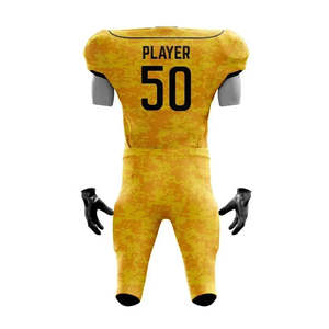 Votre propre uniforme de football américain à manches courtes imprimé sur mesure-Polyester/coton respirant à séchage rapide Service OEM Adulte unisexe - Product Image 3