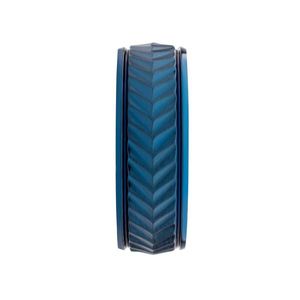 INOX Blue IP Titanium Matte Finish Chevron Comfort Fit Wedding <b>Ring</b> - Product Image 2