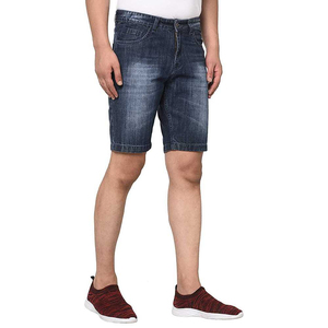Custom high quality summer wash jeans Korean fashion trend <b>stretch</b> casual denim <b>shorts</b> for men - Product Image 2