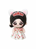 Peluche personnalisée Kawaii, robe florale, oreilles de chat, couronne, figurine d'anime en peluche, cadeau, objet de collection
