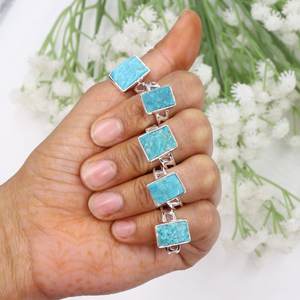 Arizona Turquoise Ring Sterling Silver Natural Raw Gemstone Birthstone Ring <b>Handmade</b> <b>Jewelry</b> for Her - Product Image 1