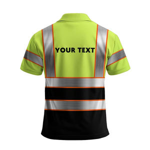 เสื้อโปโลแขนสั้นแบบสะท้อนแสง เสื้อทำงานแบบระบายอากาศพร้อมแถบสะท้อนแสงเพื่อความปลอดภัย - Product Image 4