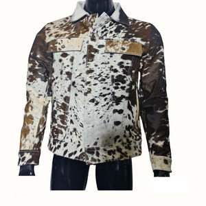 Chaqueta de cuero de vaca terminada 100% para hombre invierno a prueba de viento transpirable estilo informal - Product Image 5