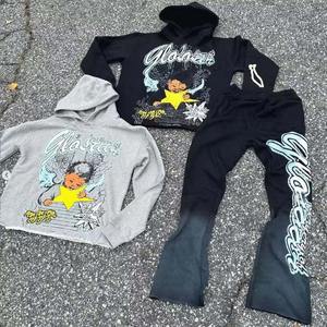 Conjunto de Sudadera y Pantalones Deportivos para Hombre, Personalizado al por Mayor, de Doble Cintura, Holgado y Oversize, con Sudadera con Capucha y Pantalones Deportivos Acampanados - Product Image 6