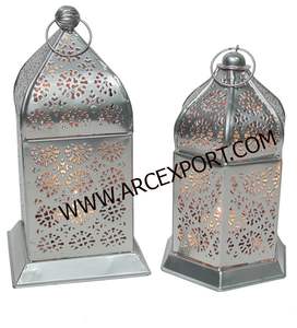 Farol Marroquí Antiguo de Latón, Nuevo Diseño Elegante, Faroles de Color Gris - Product Image 6