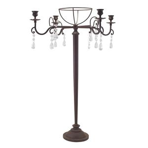 เชิงเทียนโลหะห้าแขนแบบปรับแต่งได้โต๊ะชุบเงินสีดำหรูหราสำหรับบ้านโบสถ์โรงแรม - Product Image 1