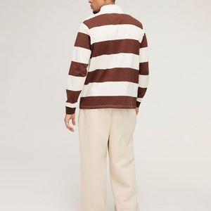 Polo de manga larga para hombre con logotipo de diseño personalizado al mejor precio, tejido de punto al por mayor a granel con patrón impreso - Product Image 3