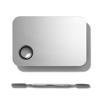 Outil de mélange de crème de polissage de miroir de spatule en acier à double extrémité de qualité chirurgicale pour palette de spatule cosmétique de maquillage et de beauté