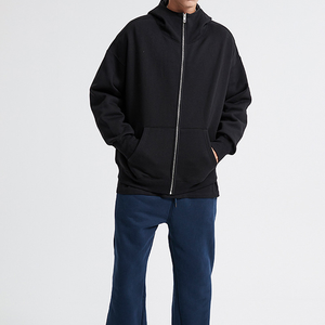 High Quality Wholesale Heavy Basic <b>Plain</b> Pullover <b>Sweatshirts</b> Knitted Digital Printing <b>Men's</b> Blank Zip up Essentials Hoodie - Product Image 2