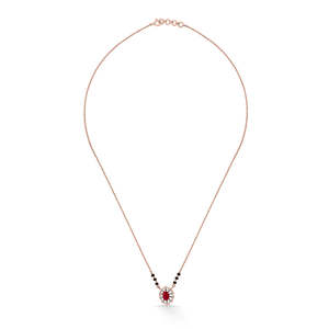 Collar Mangalsutra Tanmaniya con Perlas y Circonitas Chapado en Oro Eternal Promise - Product Image 3