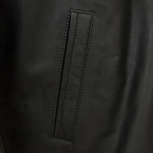 Winter Casual <b>Work</b> Jacket Gray Faux Leather Zipper Closure Regular Sleeves <b>Stand</b> Collar Breathable Cotton Lined OEM Service Men - Product Image 4
