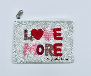 Wholesale High Quality Beaded Valentine's Coin Purse Pouch Custom Logo Mini <b>Wallet</b> with Zipper <b>Small</b> Letter Pattern - Product Image 5