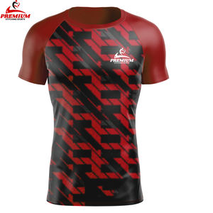 T-shirt de sport à manches courtes pour homme, imprimé, séchage rapide, 100% polyester, compression, t-shirt de gym - Product Image 1