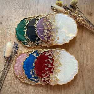 Handmade resin coasters with metallic shimmer finish epoxy <b>mats</b> perfect for home dining table coffee <b>bar</b> and decorative use - Product Image 5