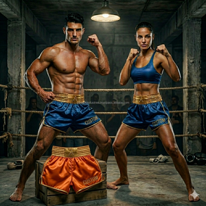 Shorts de lutte personnalisés pour hommes en gros – Imprimés par transfert thermique, brodés, durables, 100 % polyester, avec fentes - Product Image 3
