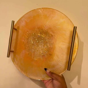 ถาดเรซิ่นตกแต่งหลากสี รูปทรงกลม ของตกแต่งบ้าน ถาดเรซิ่นคุณภาพสูง - Product Image 1