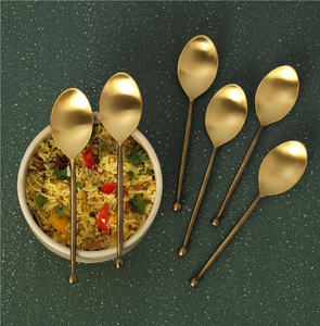 Custom Made Eco-Friendly Brass Flatware Cutlery <b>Set</b> Gold Plated Mirror 6-<b>Piece</b> Dinnerware for Hotel Restaurant Home Giveaways - Product Image 4