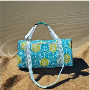 Bolsa de Viaje de Lona Acolchada de Algodón Estilo Boho para Mujer, Bolsa de Fin de Semana Deportiva con Cierre, Gran Capacidad, Táctica, Ligera, Duradera y Ecológica - Product Image 1