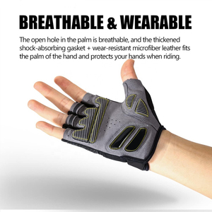 Guantes de ciclismo Unisex de medio Dedo de protección cómoda duraderos con palma acolchada agarre antideslizante tela transpirable para invierno - Product Image 4