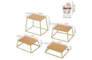 Decorative Metal Serving Platter Rectangular Multi Tier <b>Trays</b> Appetizers Snacks Desserts Elegant <b>Buffet</b> and Party Display Stand - Product Image 5