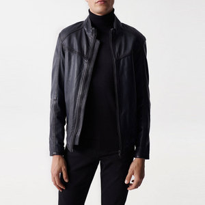 High Quality Winter Windproof Waterproof Breathable <b>Men's</b> Leather Jacket Stand Collar Custom Logo High Street Style Factory Made - Product Image 1